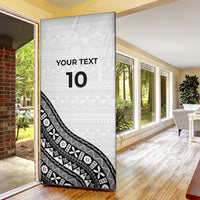 Custom Fijian Rugby Door Cover Tapa Pattern and Palm Tree Tribal LT03 - Polynesian Pride