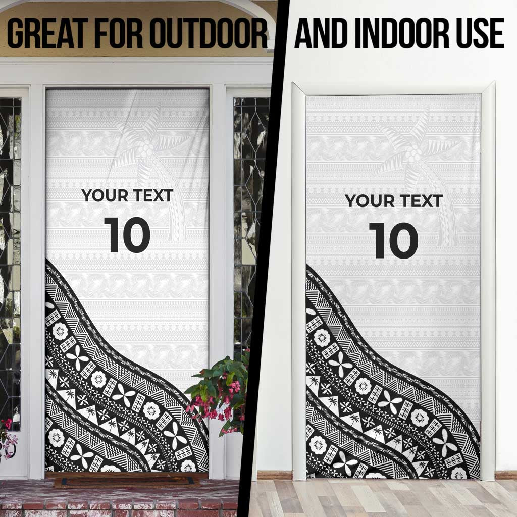 Custom Fijian Rugby Door Cover Tapa Pattern and Palm Tree Tribal LT03 - Polynesian Pride