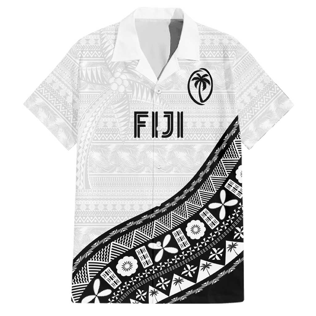 Custom Fijian Rugby Family Matching Mermaid Dress and Hawaiian Shirt Tapa Pattern and Palm Tree Tribal
