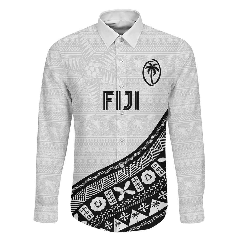 Custom Fijian Rugby Family Matching Off The Shoulder Long Sleeve Dress and Hawaiian Shirt Tapa Pattern and Palm Tree Tribal