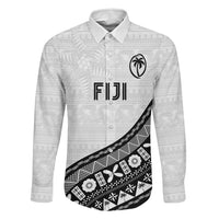 Custom Fijian Rugby Family Matching Off The Shoulder Long Sleeve Dress and Hawaiian Shirt Tapa Pattern and Palm Tree Tribal