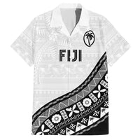 Custom Fijian Rugby Hawaiian Shirt Tapa Pattern and Palm Tree Tribal LT03 White - Polynesian Pride