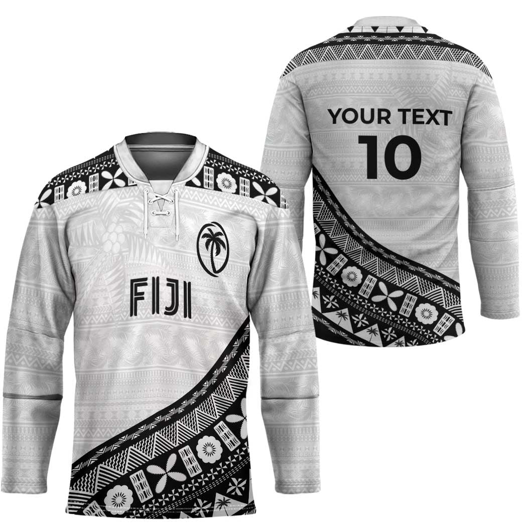 Custom Fijian Rugby Hockey Jersey Tapa Pattern and Palm Tree Tribal LT03 - Polynesian Pride