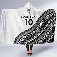 Custom Fijian Rugby Hooded Blanket Tapa Pattern and Palm Tree Tribal LT03 One Size White - Polynesian Pride