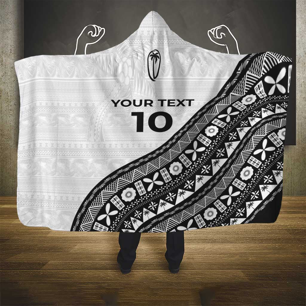 Custom Fijian Rugby Hooded Blanket Tapa Pattern and Palm Tree Tribal LT03 - Polynesian Pride