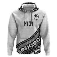 Custom Fijian Rugby Hoodie Tapa Pattern and Palm Tree Tribal LT03 Pullover Hoodie White - Polynesian Pride