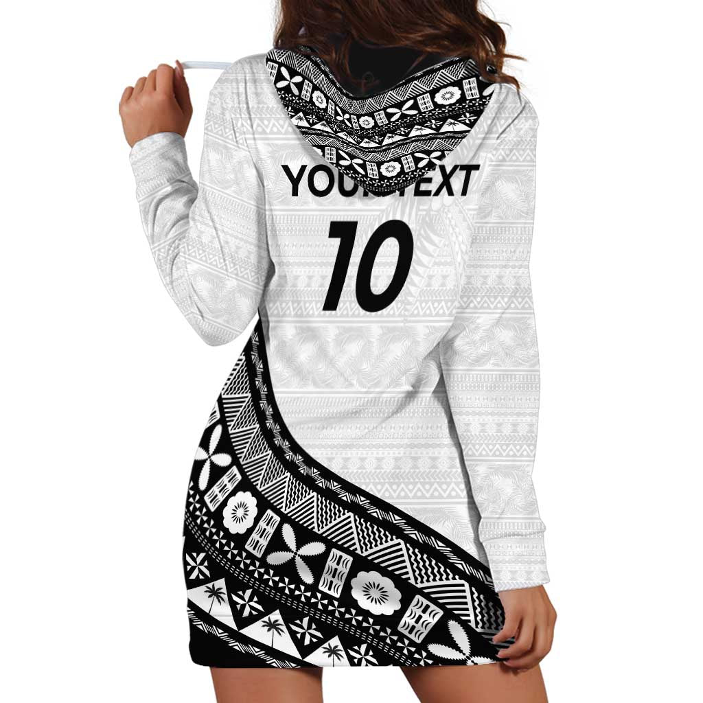 Custom Fijian Rugby Hoodie Dress Tapa Pattern and Palm Tree Tribal LT03 - Polynesian Pride