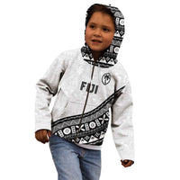 Custom Fijian Rugby Kid Hoodie Tapa Pattern and Palm Tree Tribal LT03 - Polynesian Pride