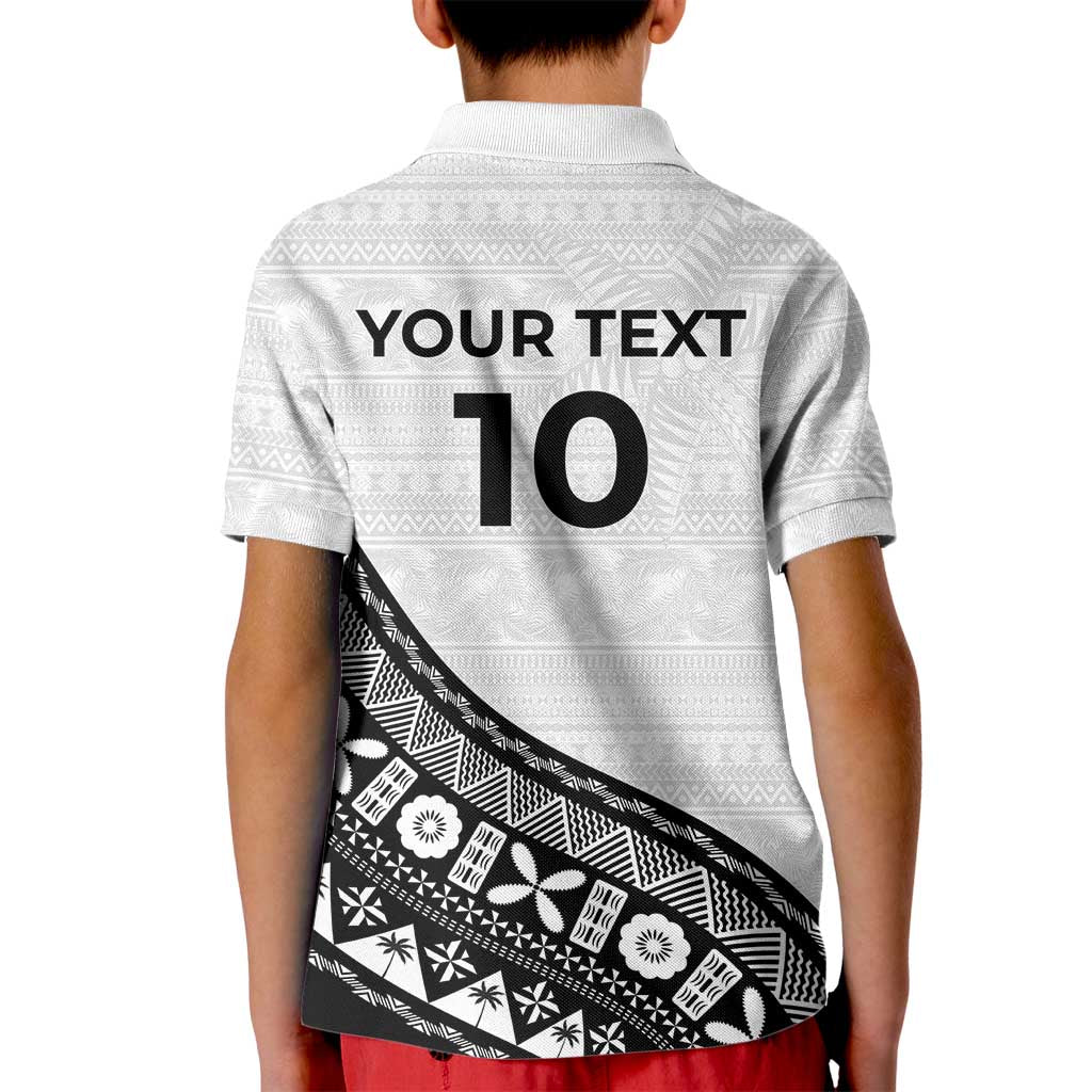 Custom Fijian Rugby Kid Polo Shirt Tapa Pattern and Palm Tree Tribal LT03 - Polynesian Pride