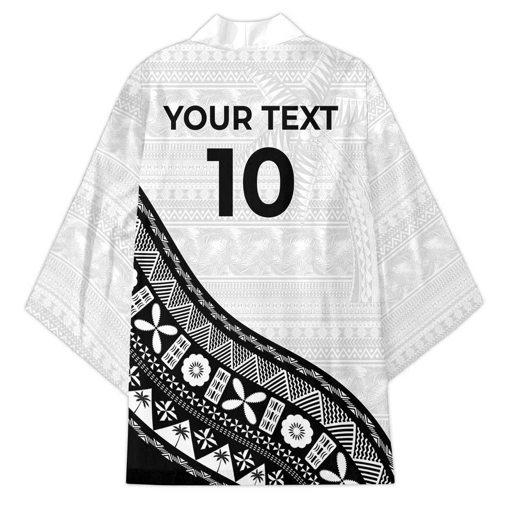 Custom Fijian Rugby Kimono Tapa Pattern and Palm Tree Tribal