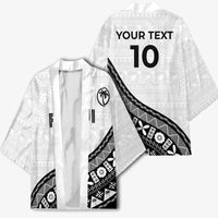 Custom Fijian Rugby Kimono Tapa Pattern and Palm Tree Tribal