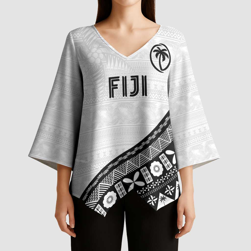 Custom Fijian Rugby Kimono Sleeve Blouse Tapa Pattern and Palm Tree Tribal LT03 - Polynesian Pride