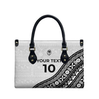 Custom Fijian Rugby Leather Bag Tapa Pattern and Palm Tree Tribal LT03 - Polynesian Pride