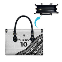 Custom Fijian Rugby Leather Bag Tapa Pattern and Palm Tree Tribal LT03 - Polynesian Pride