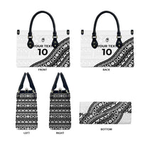 Custom Fijian Rugby Leather Bag Tapa Pattern and Palm Tree Tribal LT03 - Polynesian Pride