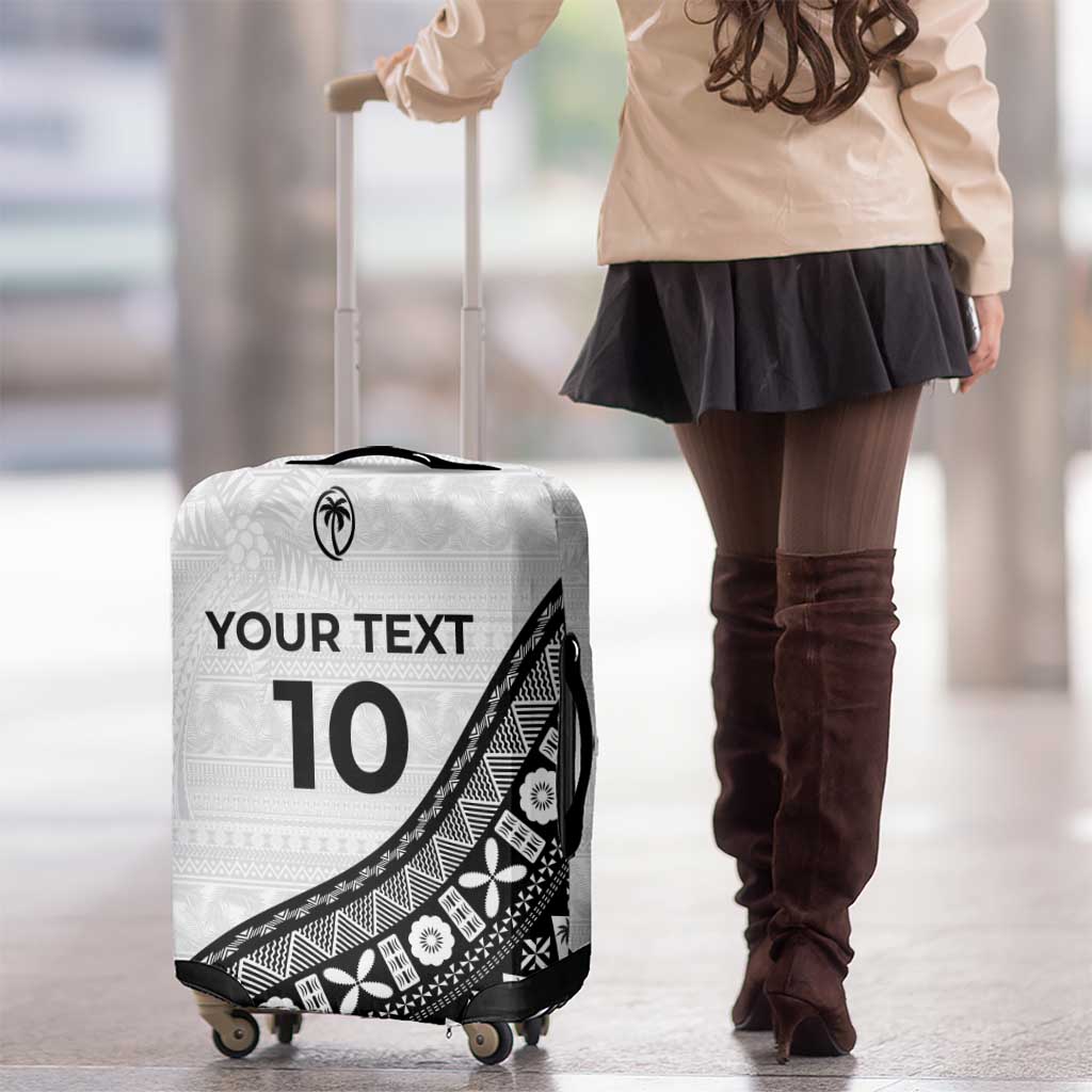 Custom Fijian Rugby Luggage Cover Tapa Pattern and Palm Tree Tribal LT03 - Polynesian Pride