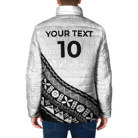 Custom Fijian Rugby Padded Jacket Tapa Pattern and Palm Tree Tribal LT03 - Polynesian Pride