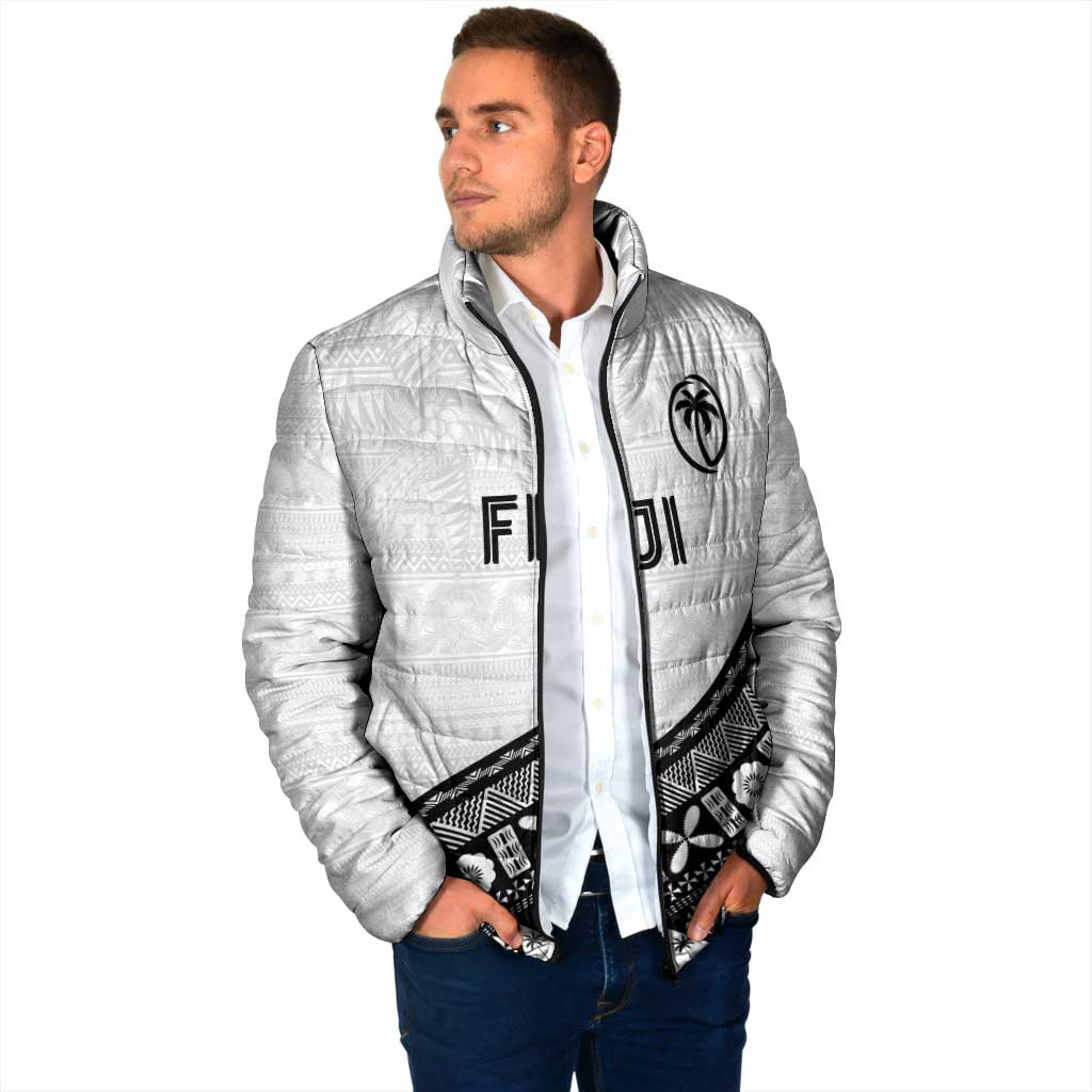 Custom Fijian Rugby Padded Jacket Tapa Pattern and Palm Tree Tribal LT03 - Polynesian Pride
