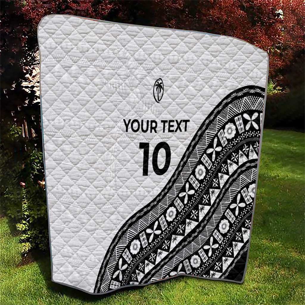 Custom Fijian Rugby Quilt Tapa Pattern and Palm Tree Tribal LT03 - Polynesian Pride