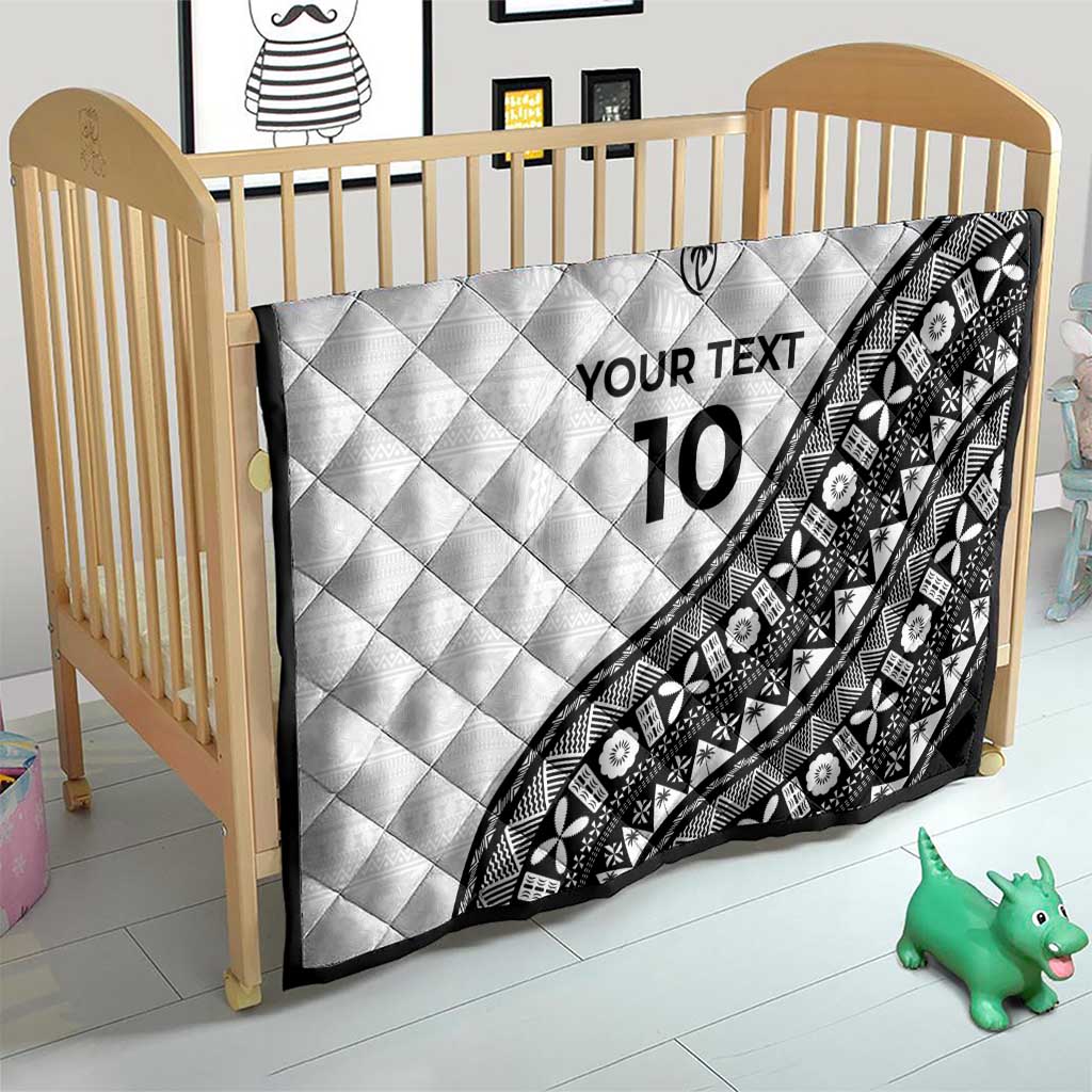 Custom Fijian Rugby Quilt Tapa Pattern and Palm Tree Tribal LT03 - Polynesian Pride