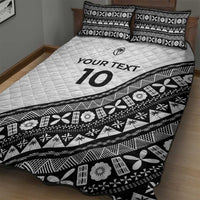 Custom Fijian Rugby Quilt Bed Set Tapa Pattern and Palm Tree Tribal LT03 - Polynesian Pride