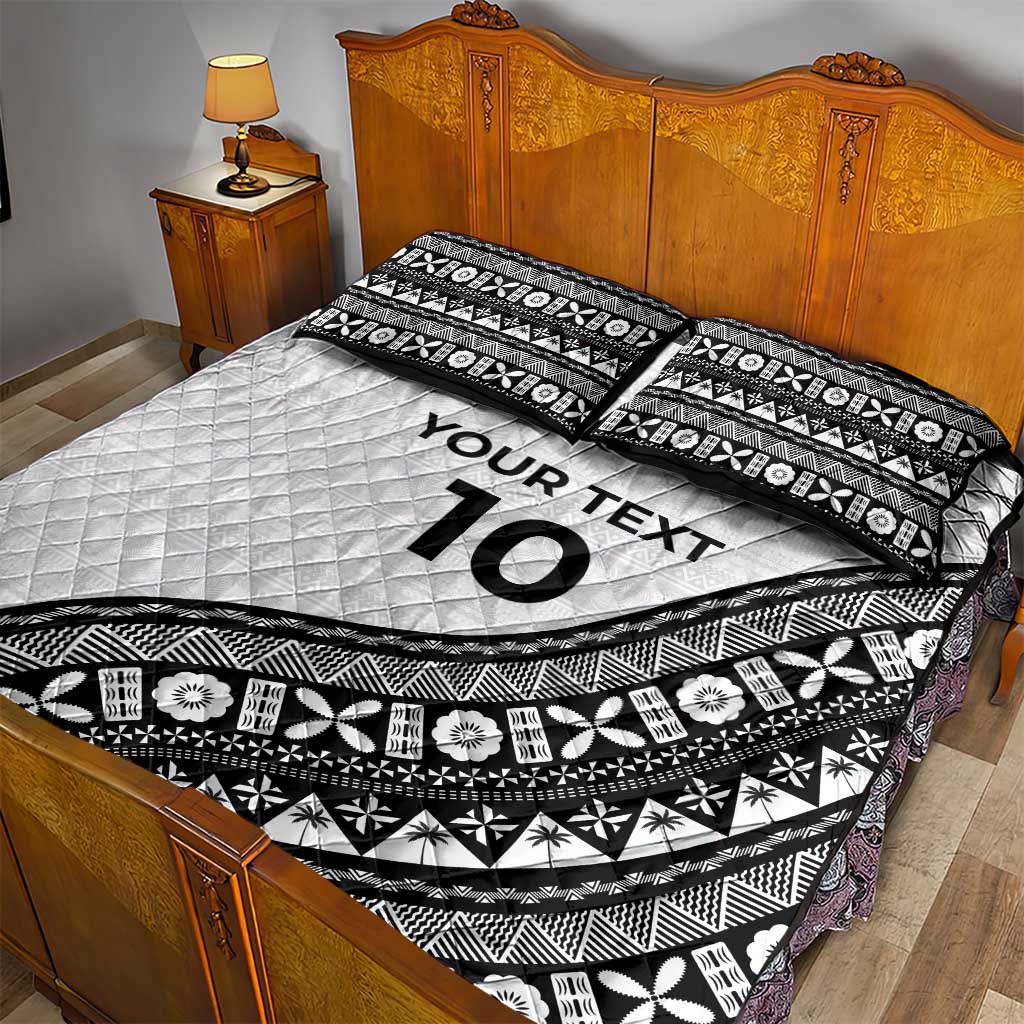 Custom Fijian Rugby Quilt Bed Set Tapa Pattern and Palm Tree Tribal LT03 - Polynesian Pride