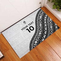 Custom Fijian Rugby Rubber Doormat Tapa Pattern and Palm Tree Tribal LT03 - Polynesian Pride