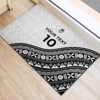 Custom Fijian Rugby Rubber Doormat Tapa Pattern and Palm Tree Tribal LT03 - Polynesian Pride