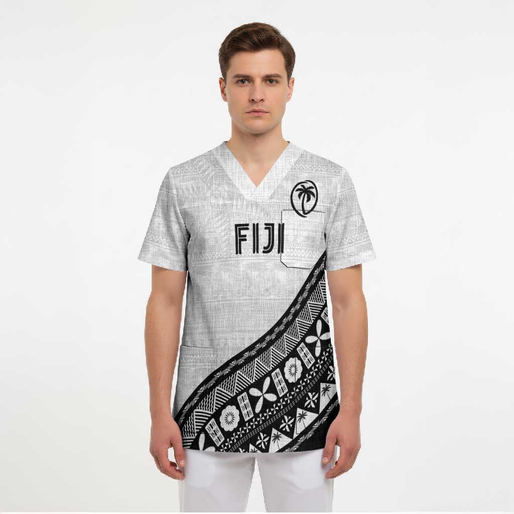 Custom Fijian Rugby Scrub Top Tapa Pattern and Palm Tree Tribal LT03 - Polynesian Pride
