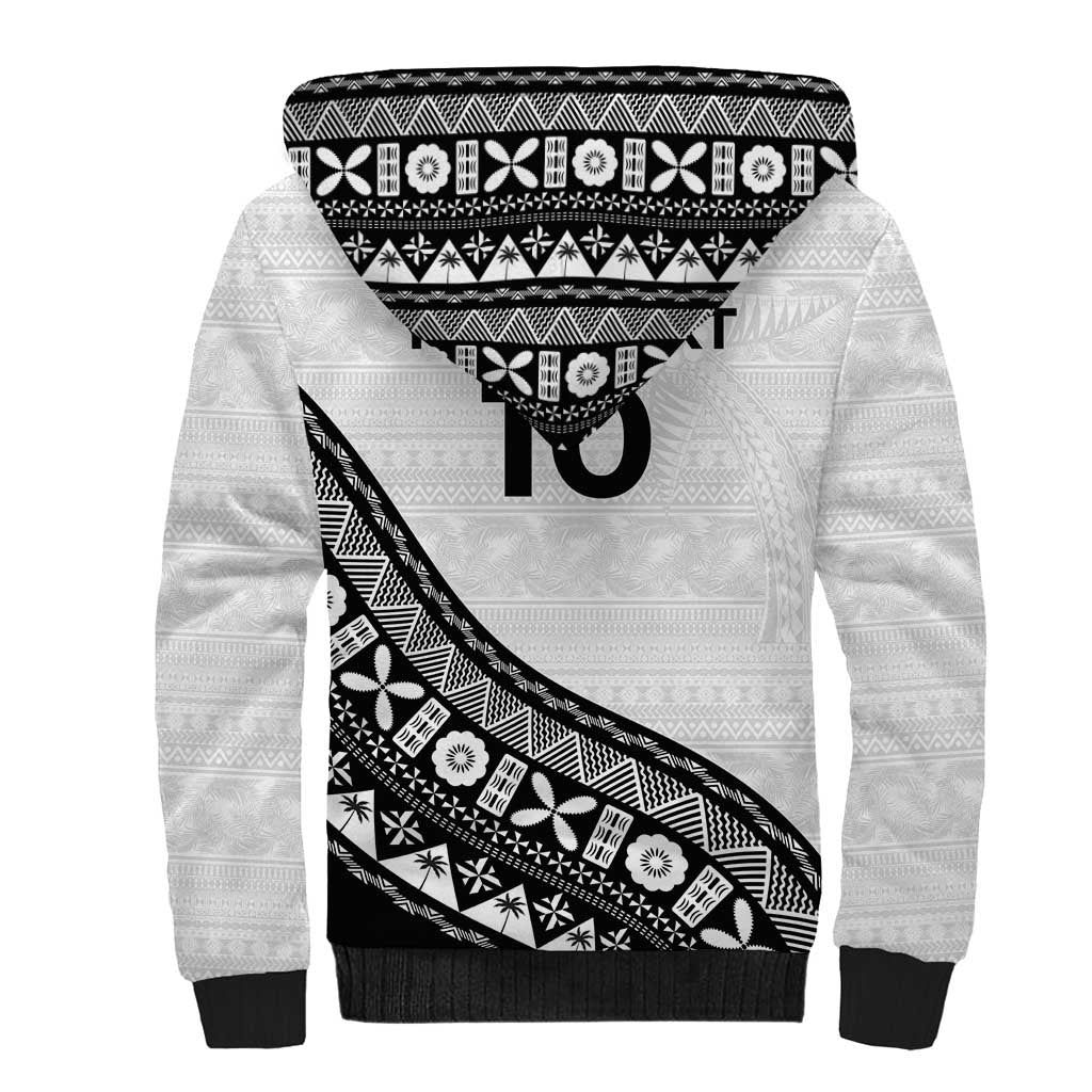 Custom Fijian Rugby Sherpa Hoodie Tapa Pattern and Palm Tree Tribal LT03 - Polynesian Pride