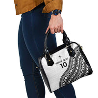 Custom Fijian Rugby Shoulder Handbag Tapa Pattern and Palm Tree Tribal