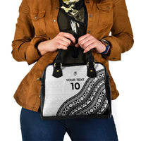 Custom Fijian Rugby Shoulder Handbag Tapa Pattern and Palm Tree Tribal