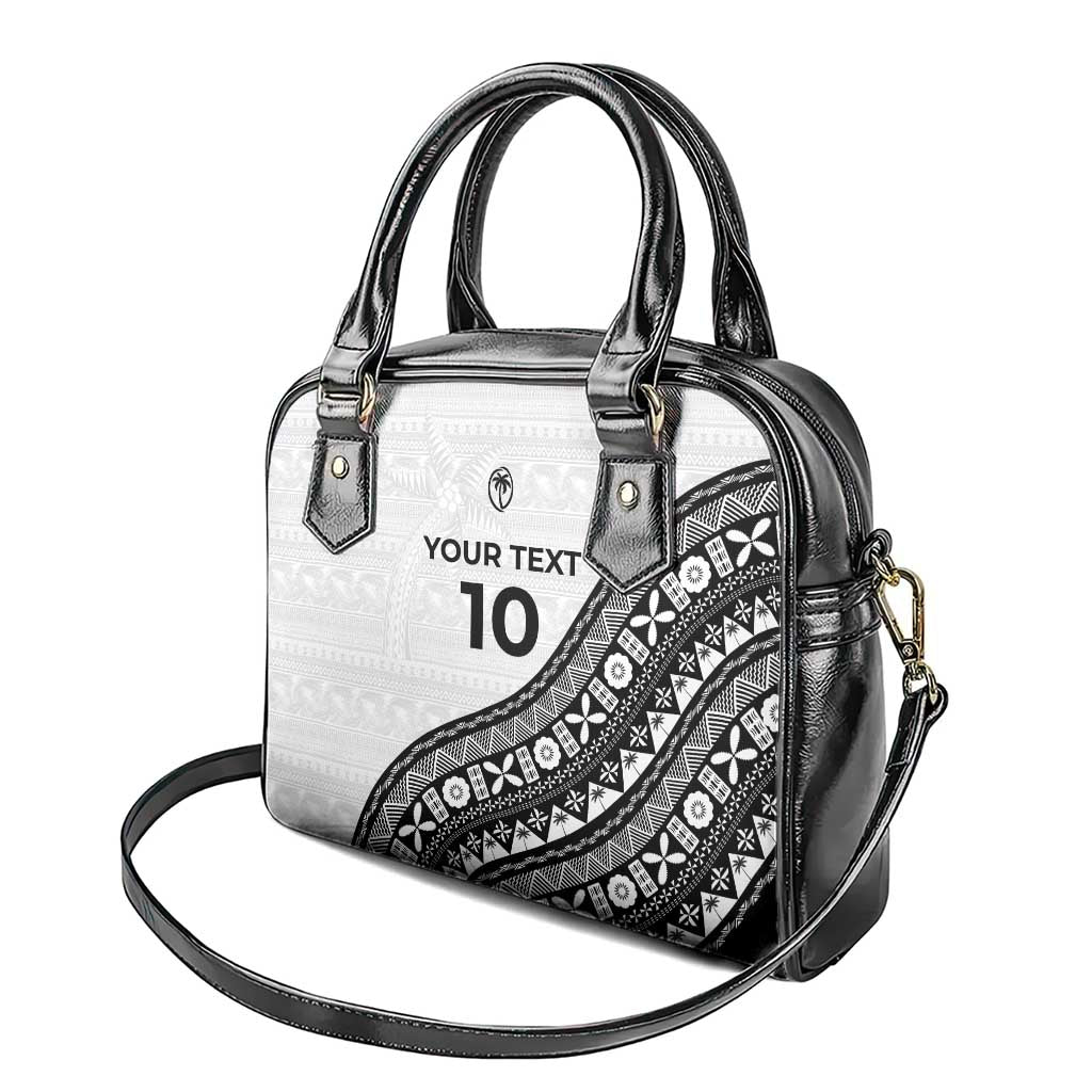 Custom Fijian Rugby Shoulder Handbag Tapa Pattern and Palm Tree Tribal