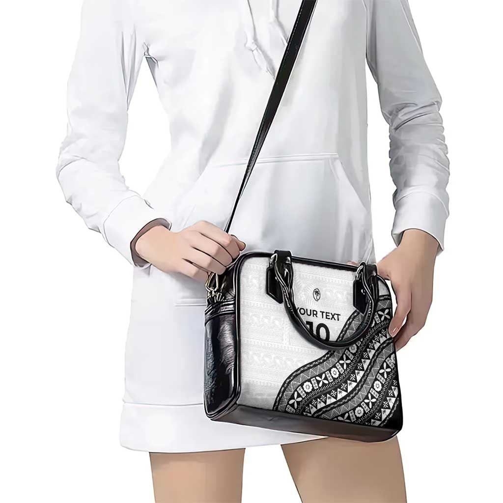 Custom Fijian Rugby Shoulder Handbag Tapa Pattern and Palm Tree Tribal
