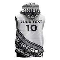 Custom Fijian Rugby Sleeveless Hoodie Tapa Pattern and Palm Tree Tribal LT03 - Polynesian Pride