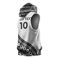 Custom Fijian Rugby Sleeveless Hoodie Tapa Pattern and Palm Tree Tribal LT03 - Polynesian Pride