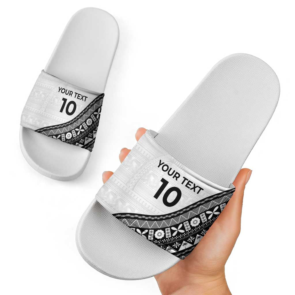 Custom Fijian Rugby Slide Sandals Tapa Pattern and Palm Tree Tribal LT03 - Polynesian Pride