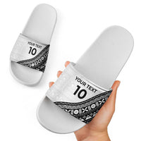 Custom Fijian Rugby Slide Sandals Tapa Pattern and Palm Tree Tribal LT03 - Polynesian Pride