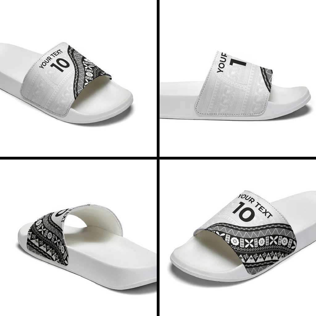Custom Fijian Rugby Slide Sandals Tapa Pattern and Palm Tree Tribal LT03 - Polynesian Pride
