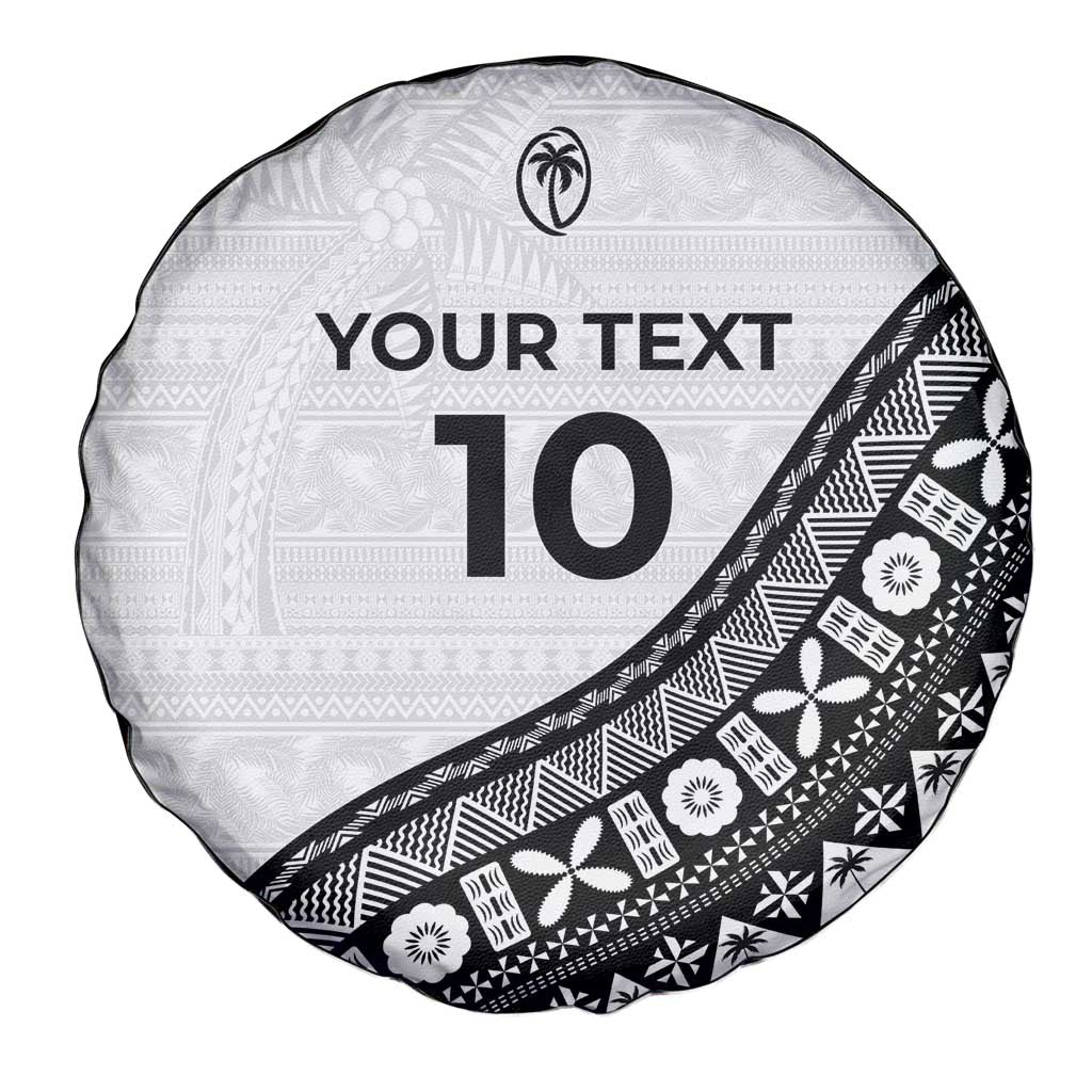 Custom Fijian Rugby Spare Tire Cover Tapa Pattern and Palm Tree Tribal LT03 - Polynesian Pride
