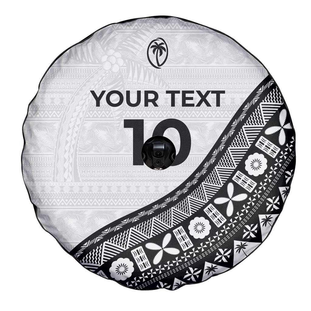 Custom Fijian Rugby Spare Tire Cover Tapa Pattern and Palm Tree Tribal LT03 - Polynesian Pride