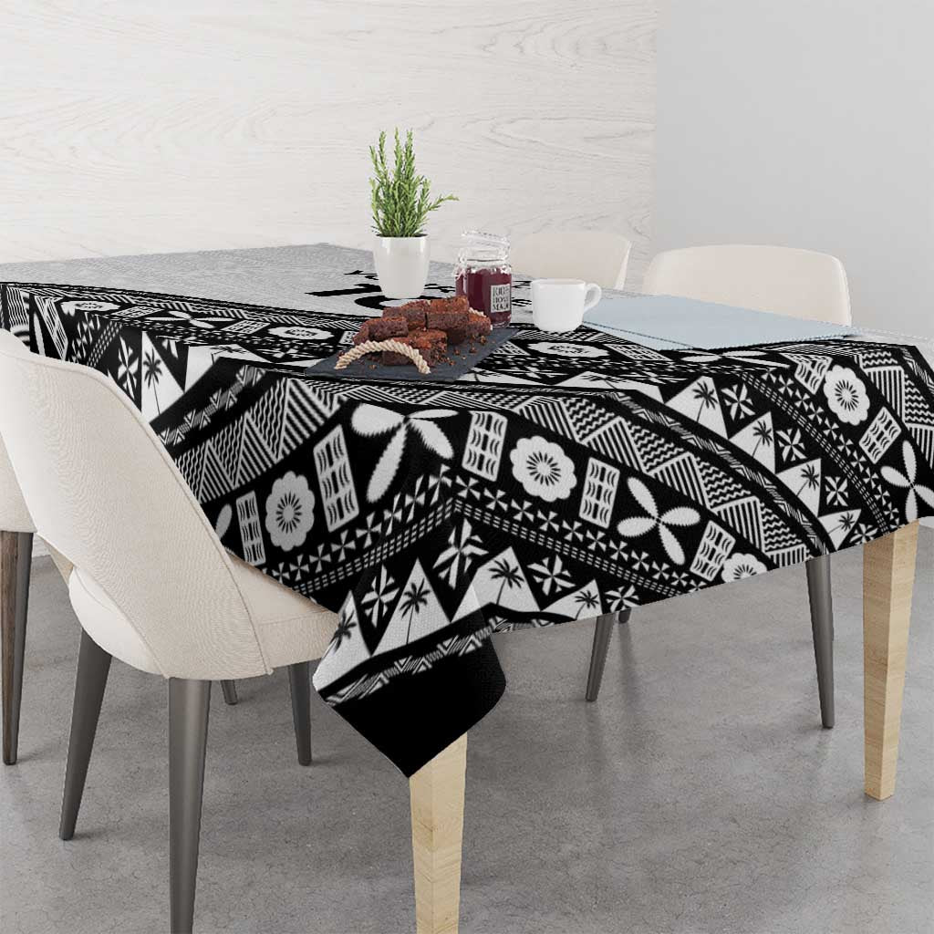 Custom Fijian Rugby Tablecloth Tapa Pattern and Palm Tree Tribal LT03 - Polynesian Pride