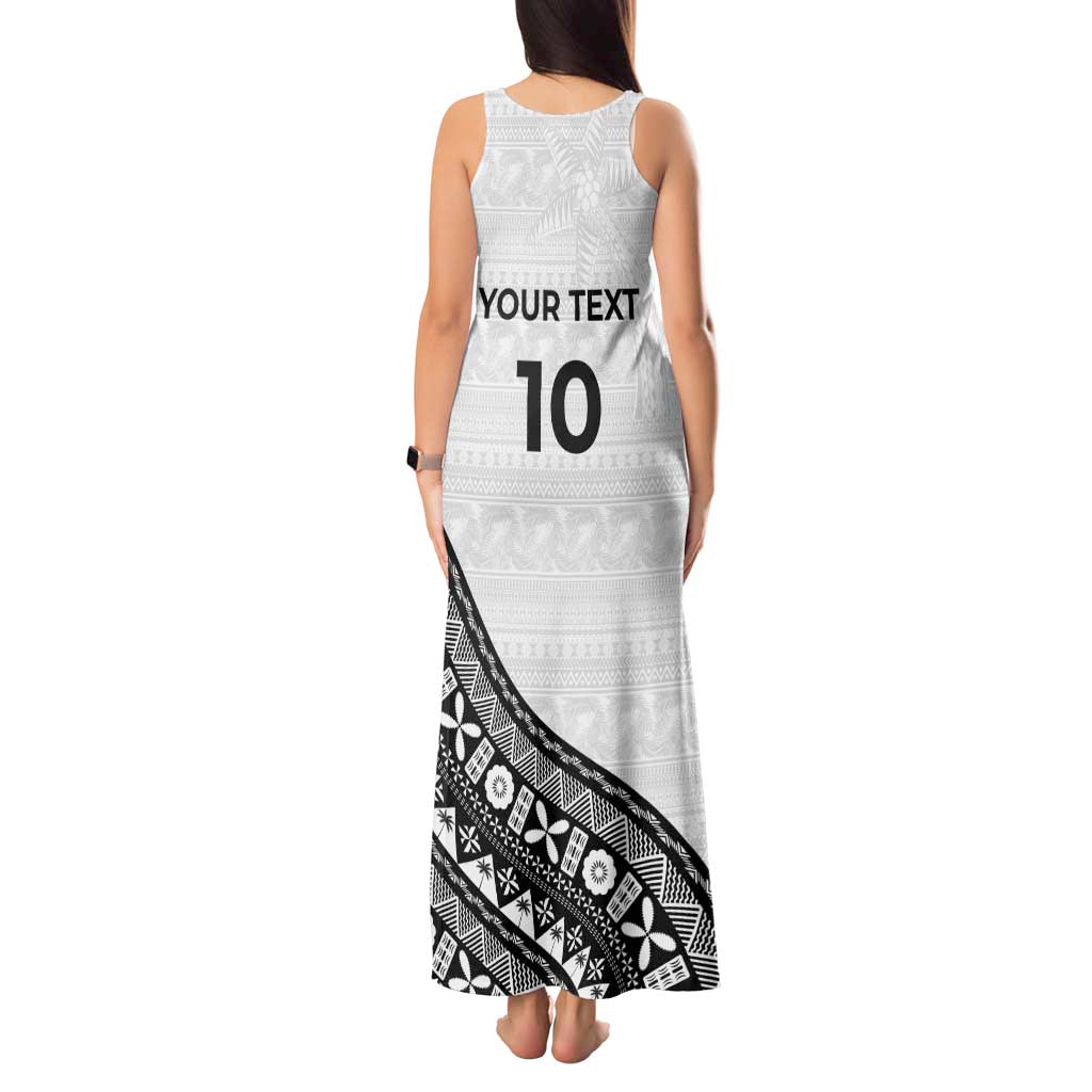 Custom Fijian Rugby Tank Maxi Dress Tapa Pattern and Palm Tree Tribal LT03 - Polynesian Pride