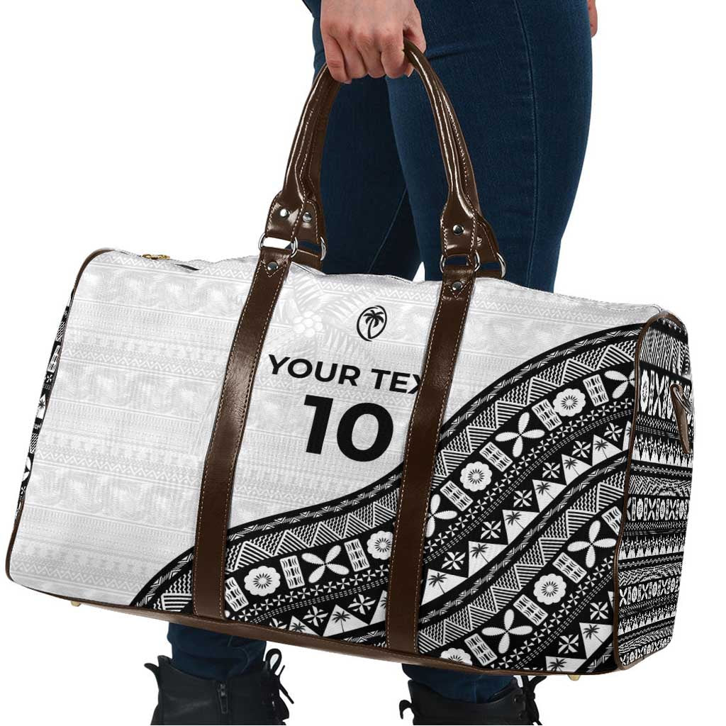 Custom Fijian Rugby Travel Bag Tapa Pattern and Palm Tree Tribal LT03 - Polynesian Pride