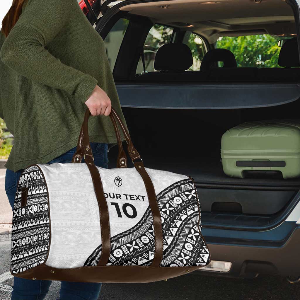 Custom Fijian Rugby Travel Bag Tapa Pattern and Palm Tree Tribal LT03 - Polynesian Pride