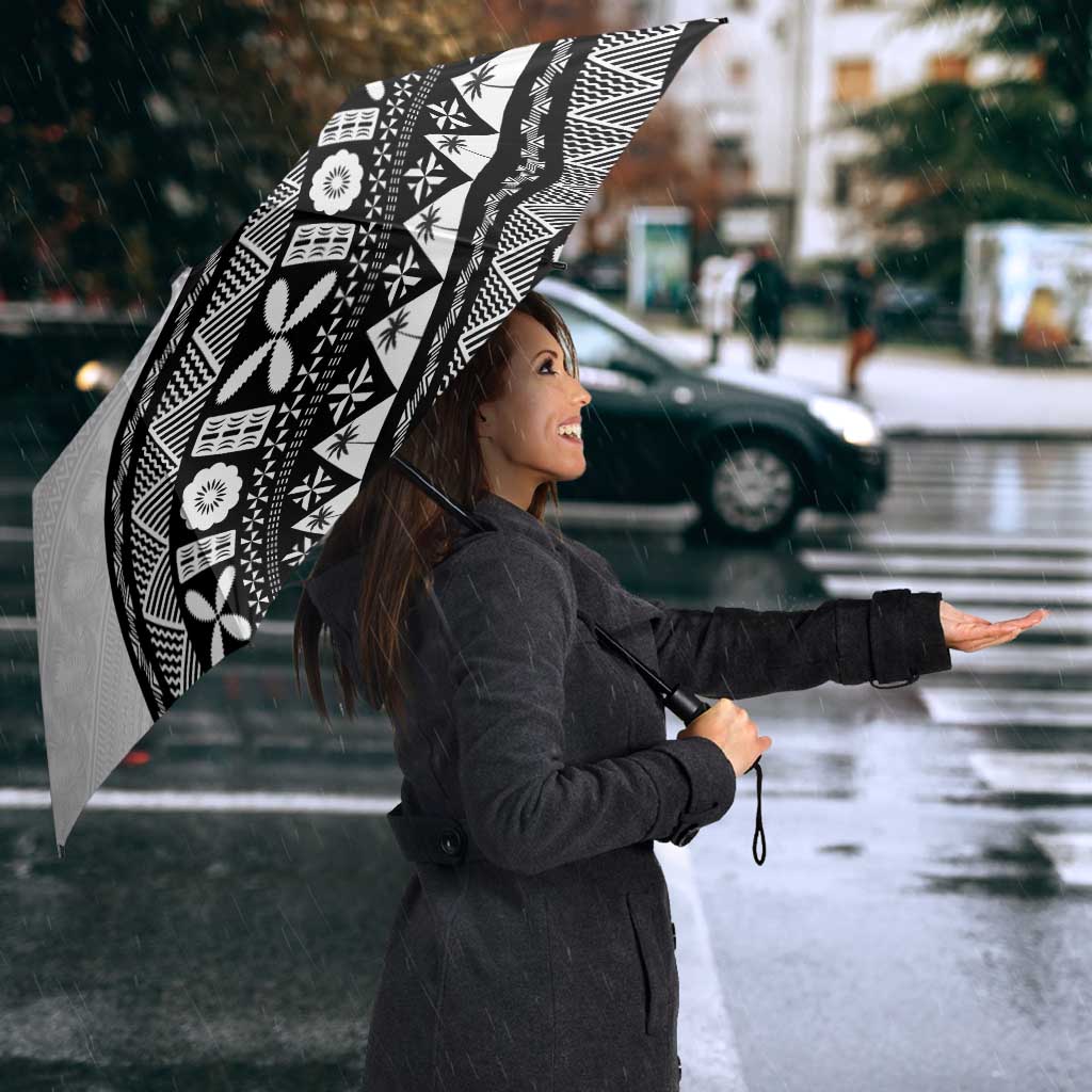 Custom Fijian Rugby Umbrella Tapa Pattern and Palm Tree Tribal LT03 - Polynesian Pride
