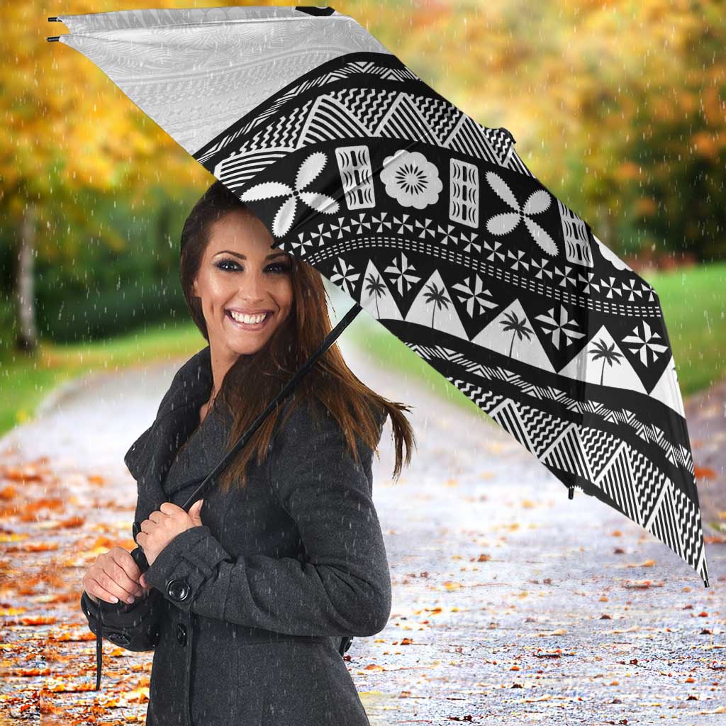 Custom Fijian Rugby Umbrella Tapa Pattern and Palm Tree Tribal LT03 - Polynesian Pride