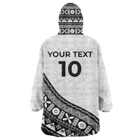 Custom Fijian Rugby Wearable Blanket Hoodie Tapa Pattern and Palm Tree Tribal LT03 - Polynesian Pride