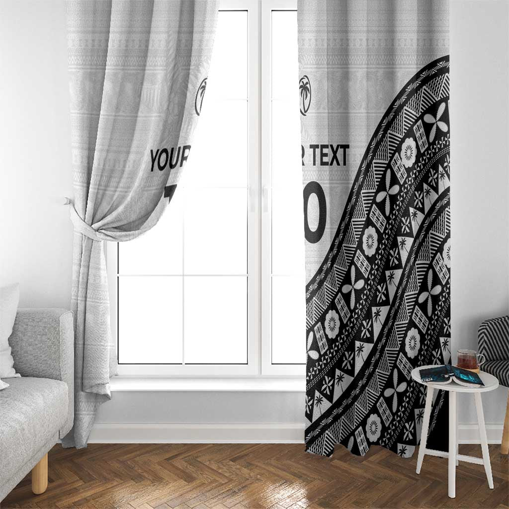 Custom Fijian Rugby Window Curtain Tapa Pattern and Palm Tree Tribal LT03 - Polynesian Pride