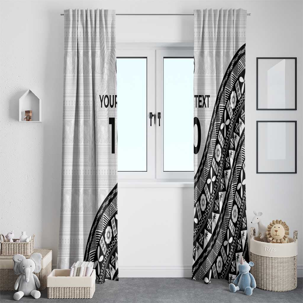Custom Fijian Rugby Window Curtain Tapa Pattern and Palm Tree Tribal LT03 - Polynesian Pride